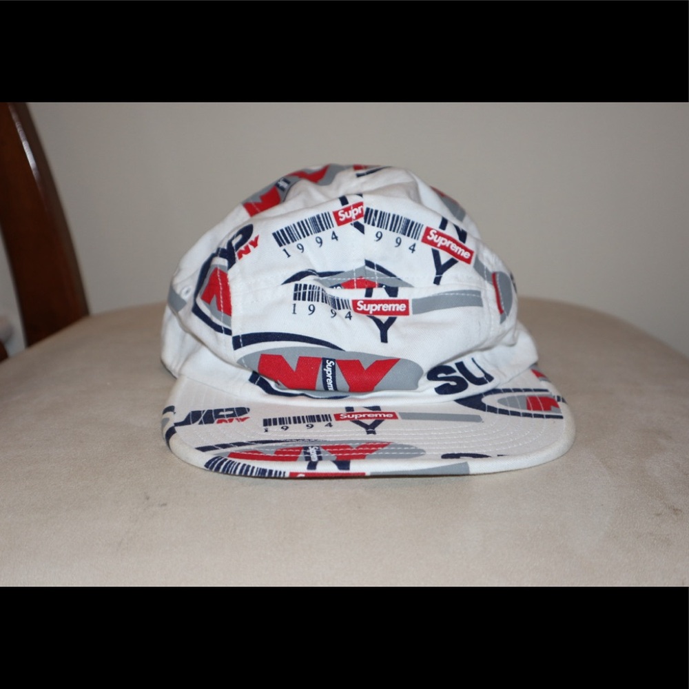 Supreme NYC Camp Cap Hat White Strapback 5-panel 2018